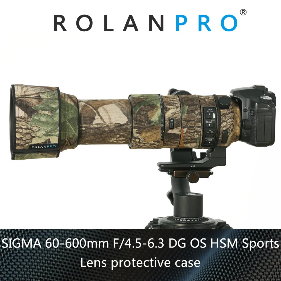 

ROLANPRO Nylon Waterproof Lens Camouflage Rain Cover For Sigma 60-600mm f4.5-6.3 DG OS HSM Sport Lens Protective Case Guns Cloth