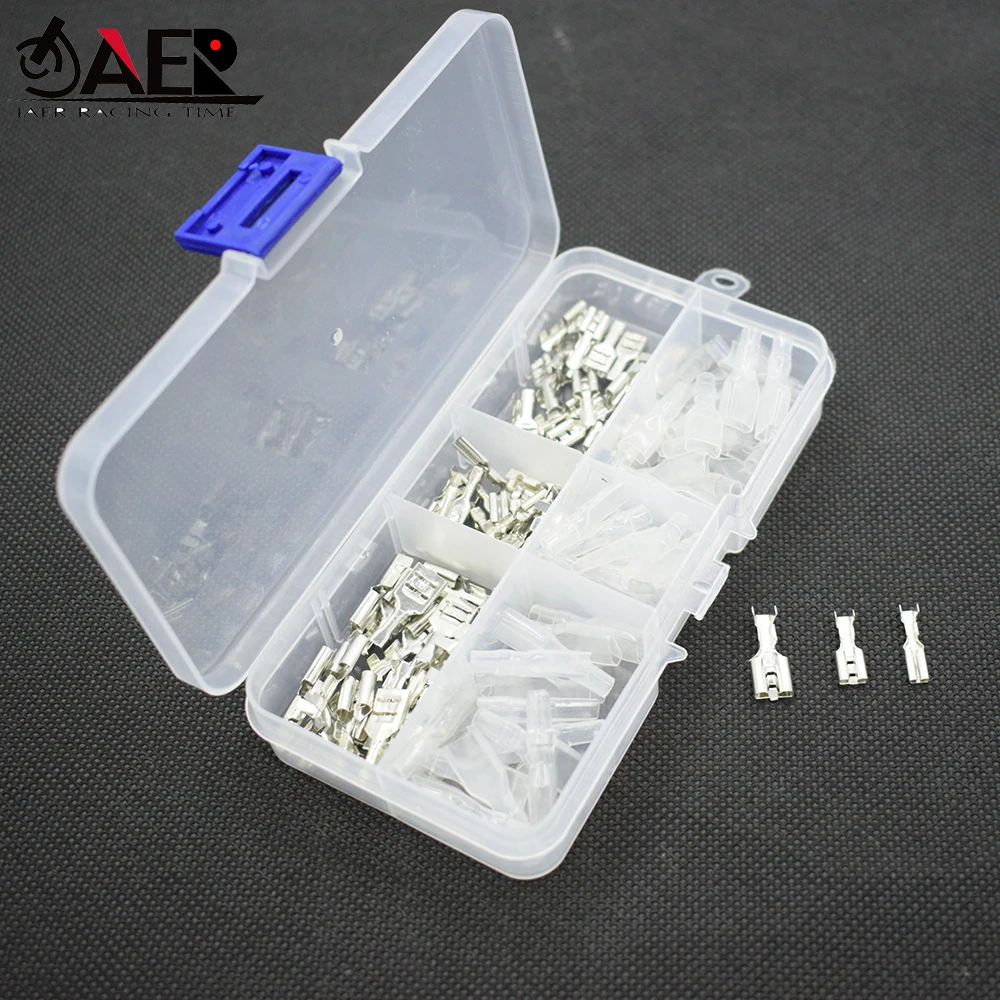 120pcs 60pair 2.8/4.8/6.3mm Wire Connectors Crimp Terminals Crimp Female Male Spade Terminals for Motorcycle repair tool car