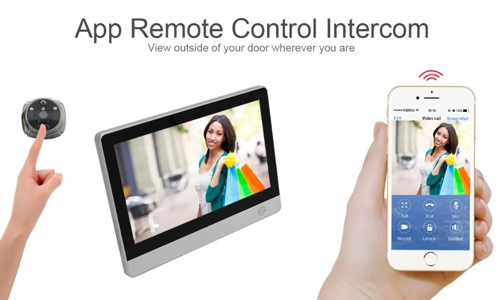 Timbre de mirilla inalámbrico con Wifi, Visor de puerta con cámara, pantalla LCD de 7 pulgadas, detección de movimiento y visión nocturna IR, el más nuevo, 1 Juego