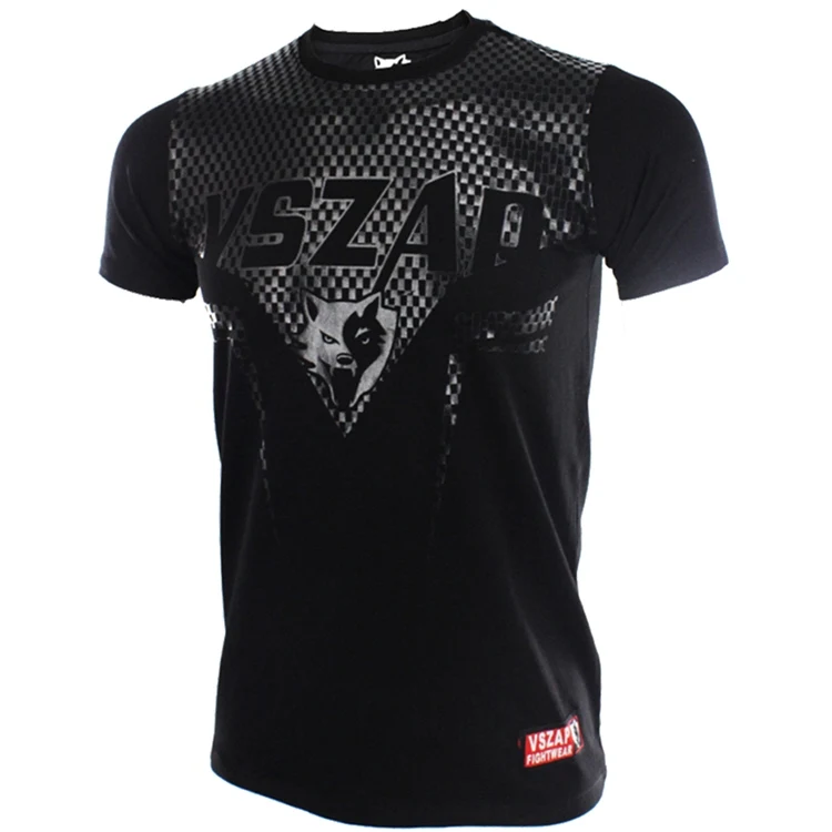 VSZAP-Sharp Sleeve T-shirt, Combat Clothes, Muscle Muay Thai MMA, Cotton Jerseys