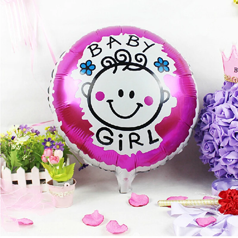 2018 Rushed Balon Baby Boy Girl Pattern Balloons Shower Happy Birthday Decoration Helium Inflatable Balloon 18inch Round Foil