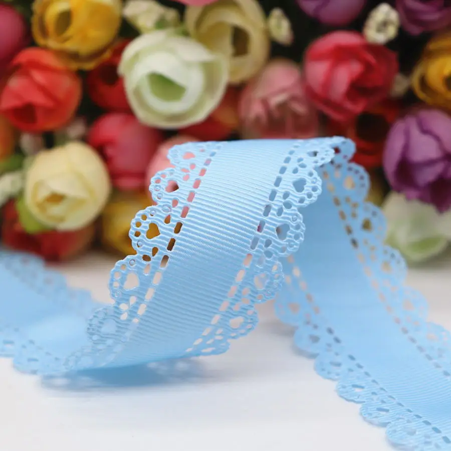 10 Yards Hohles Spitzen-Grosgrain-Band Pfirsichherz-Band 30MM für Haarschleifen DIY-Handarbeiten Handgemachte Accessoires M19042702 – Detail 16