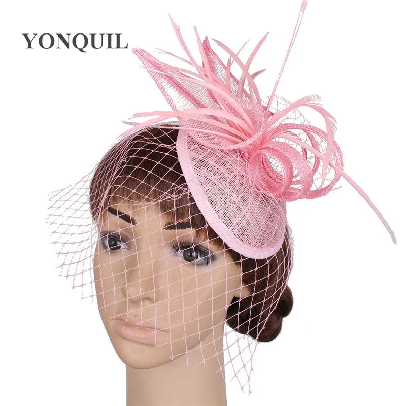 Attractive Sinamay Wedding Fascinator Headpiece Cocktail Headwear Grand Event Bride Millinery For Ladies Hair Accessories XMF04