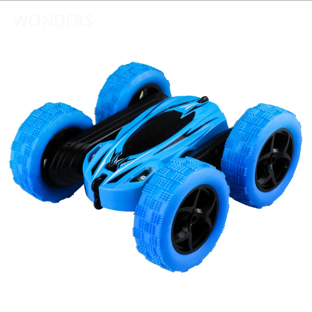 2.4Ghz Remote Control Cars Stunt Rc Car High Speed Flashing 3D Flip roll Green & Blue Electric Race Double S Toys Christmas gift