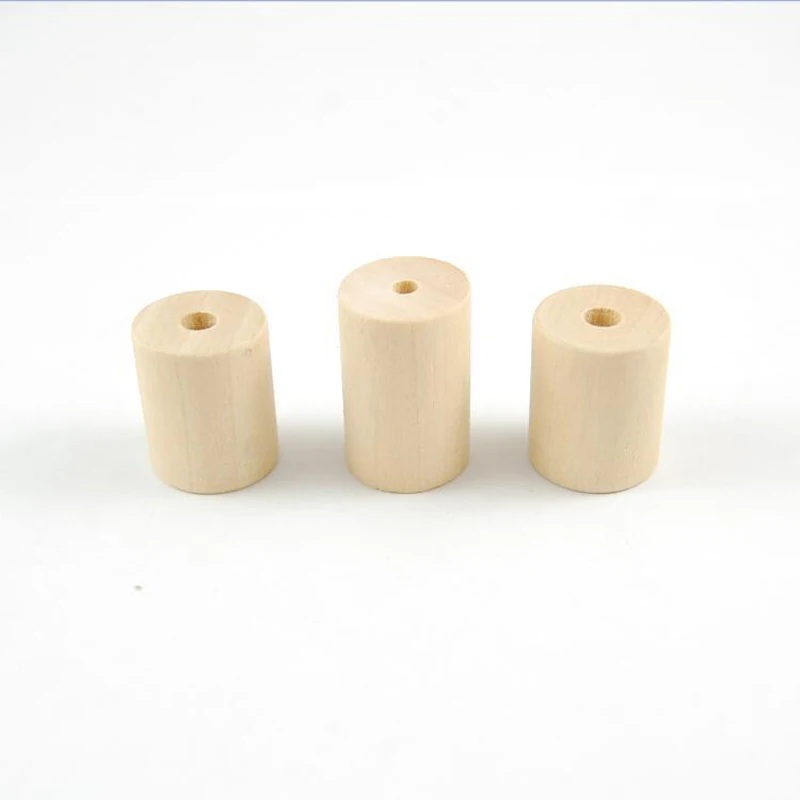 10pcs/lot Geometric Cylinder Natural Wooden Beads Unfinished Tube Loose Wood Beads Fit Diy Jewelry Making 20x25 20x30 20x40mm