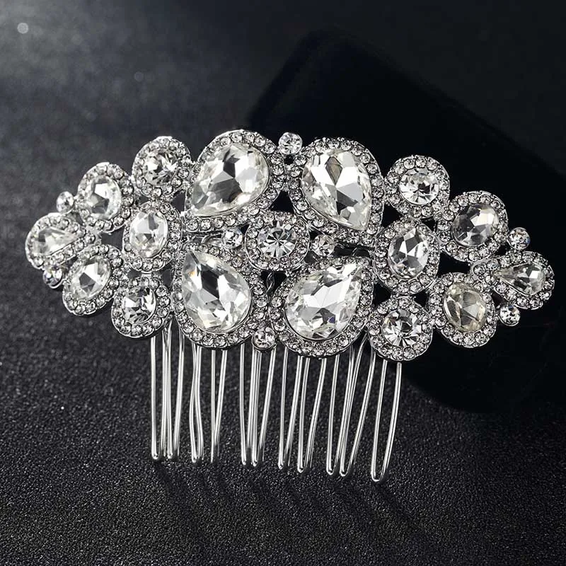 12pcs/lot wholesale Rhinestone Crystal Hair Combs Accessories Tiara Rhinestone Head Jewelry for Gifts Wedding hair Combs Bijoux