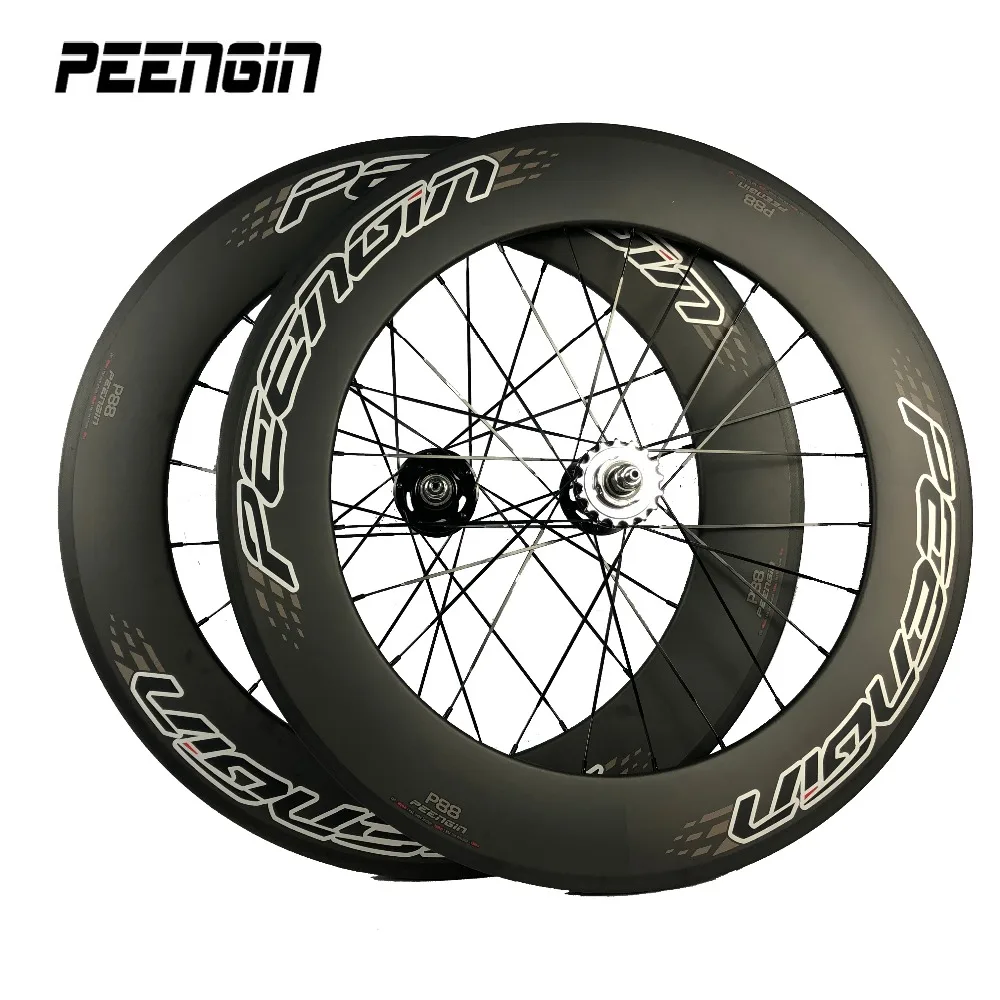 

Carbone Track Bike Wheelset 23mm Width 88mm Carbon Rim Fixed Gear Single Speed Clincher Wheel With Aero FJH/Pillar PSR1423 Spoke