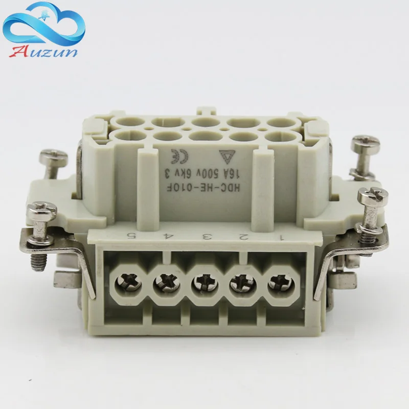 10 core Heavy duty connector HDC-HE-010 The male connector and the female connector 16A500V Aviation plug core