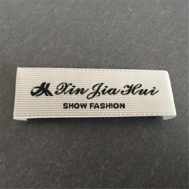 

Custom Strip Background woven label Clothing main labels