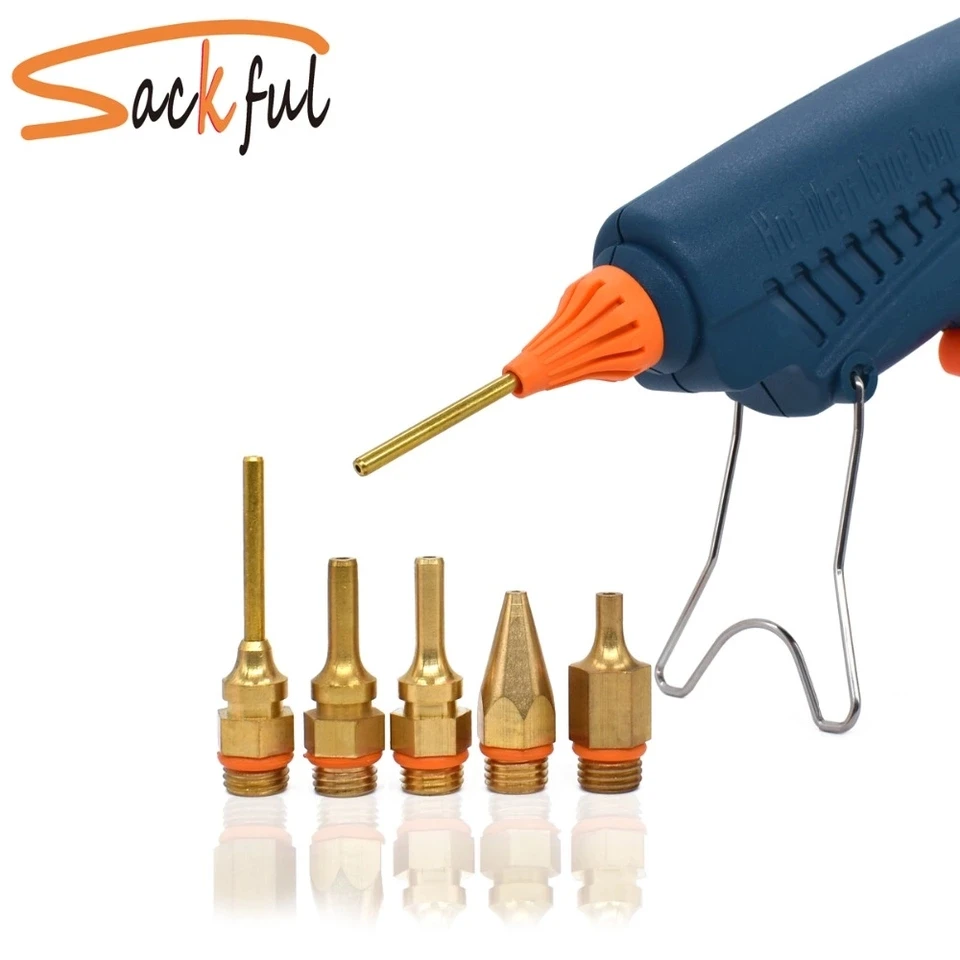 Hot Melt Glue Gun Accessories Pure Copper Nozzle Long Short Small-bore Large Diameter 1.2x32mm 1.0x36mm with Spanner/Gifts