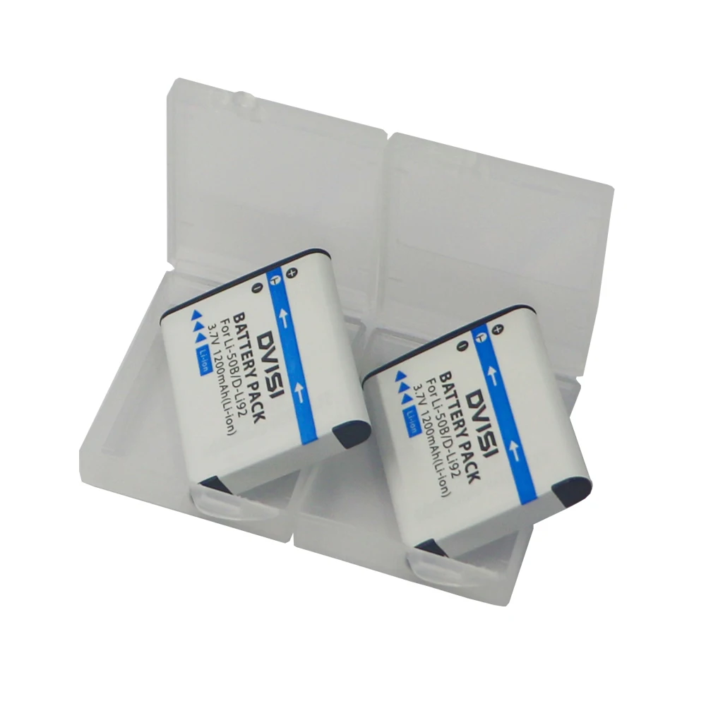 DVISI 3.7V LI-50B LI 50B LI50B Camera Battery +Battery case for Olympus LI-50B LI 50B or Pentax D-LI92 XZ-1 SP-800UZ SZ-30MR
