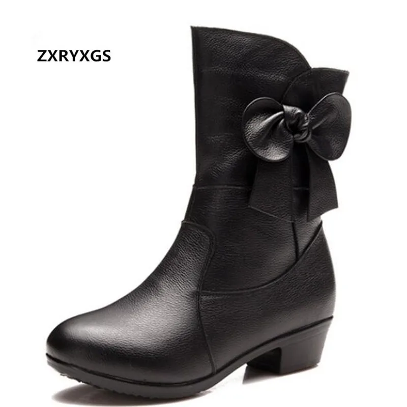 2023 Bow Soft Top stivali in pelle di vacchetta primavera scarpe moda stivali da donna stivali neri autunno inverno stivali scarpe calde stivali da