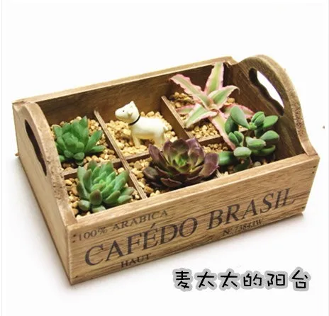 zakka retro wood to do the old French succulents flower potted device