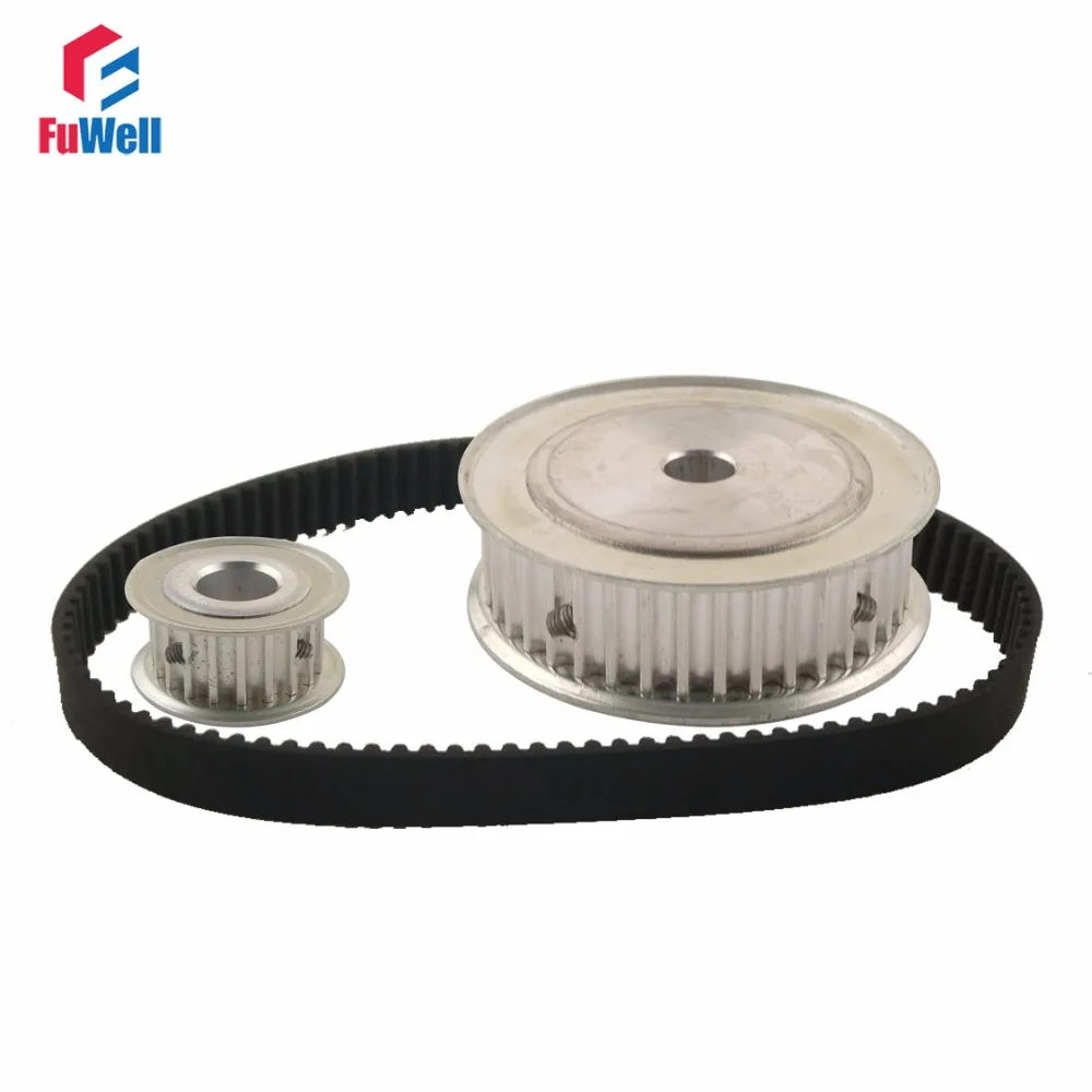 

HTD5M Reduction Timing Belt Pulley Set 15T:60T 1:4/4:1 Ratio 80mm Center Distance Toothed Pulley Kit Shaft 5M-365 Gear Pulley