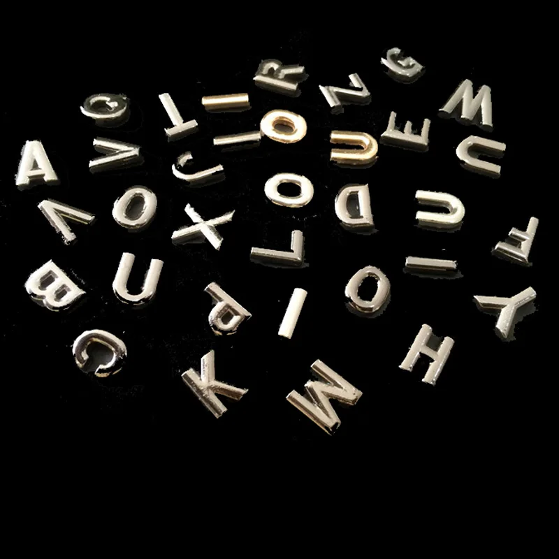 Alloy metal  A to Z Full Set Letters Initials Words Personalized Shoes Fabrics Decorative Rivets Buttons Ornament Accessories