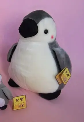 middle size plush gray penguin toy high quality small penguin doll gift about 23cm