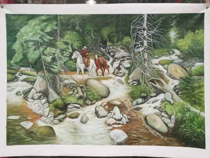 Handpainted Oil Painting Reproductions The Forest Has Eyes by Bev Doolittle Landscape Painting for Home Decor Oil on Canvas image 2