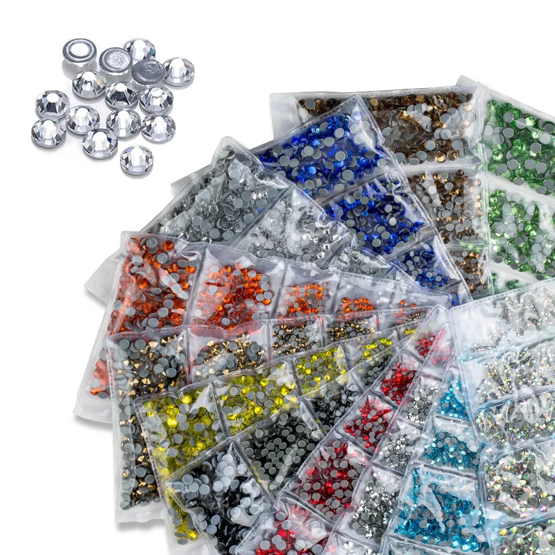 QIAO Mixed Size 1440Pcs/lot Hotfix Rhinestone SS6 SS10 SS16 SS20 ss30 Mix Iron on Rhinestones Crystals Glass for Clothes DIY