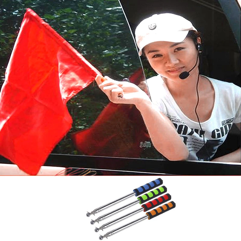 1.2/1.6/2.5 Meters Flagpoles Telescoping Telescopic Flag Pole for Pointer Tour Guide Banner  for Teachers\' Teaching Random Color