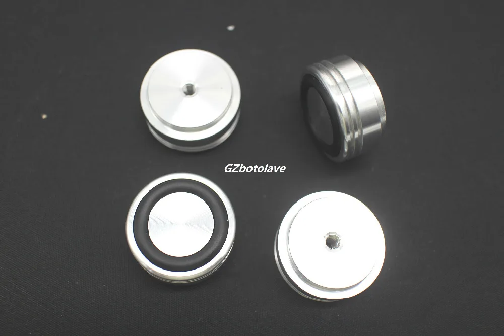 4x Aluminum feet for amplifier /speaker (with Rubber ring) D:29mm H:15mm