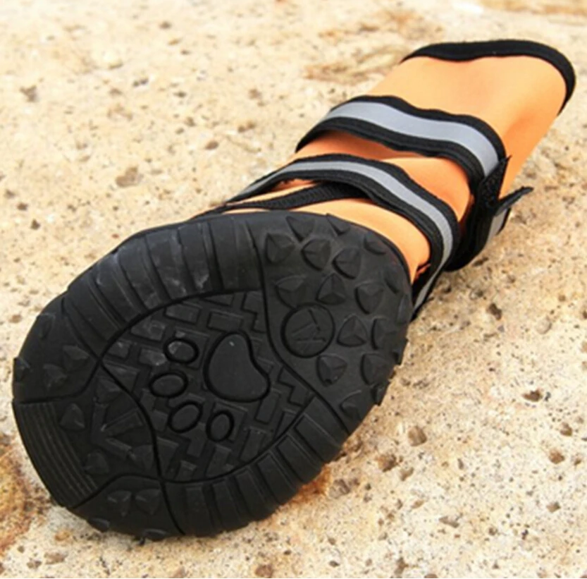 Four season Waterproof XXL Pet Shoes for small to large Dog Oxford Bottom Reflective bandages Pet rain boots large dog shoes