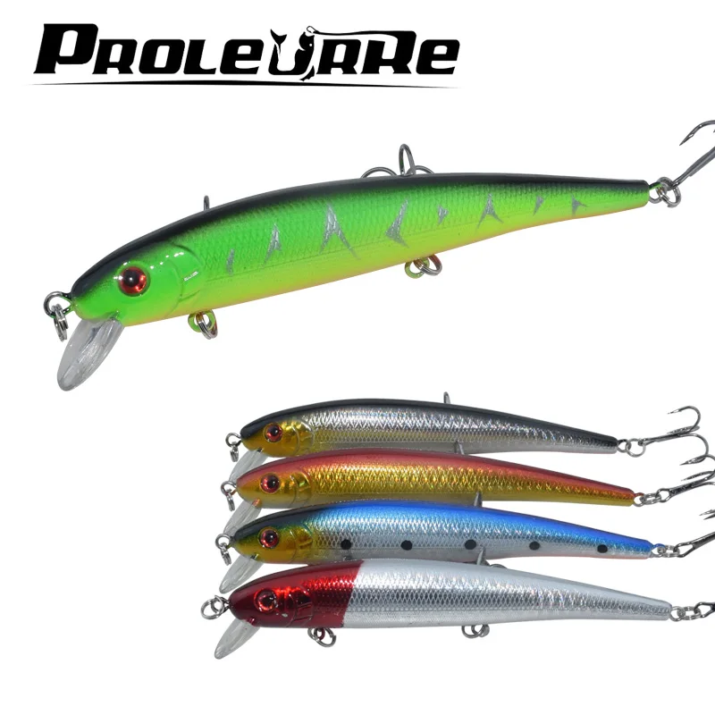 

Proleurre 19G Fishing Lure Minnow Japan Artificial 13CM Crank Hard Bait with 3 Hooks Fake Fish Lure Good Wobblers Model Fishing