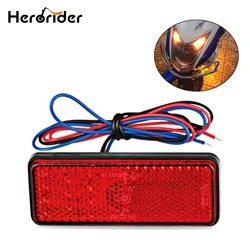 2PCS 24LED Rectangle Motorcycle Reflector Tail Brake Turn Signal Light Lamp Car ATV LED Reflectors Truck Side Warning Lights