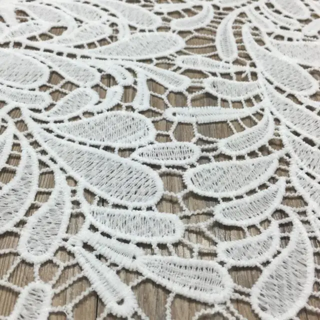 White African Lace Fabrics 5yard Nigerian Guipure Lace Fabric 2017 High Quality African Cord Lace Fabric For Wedding Dresses