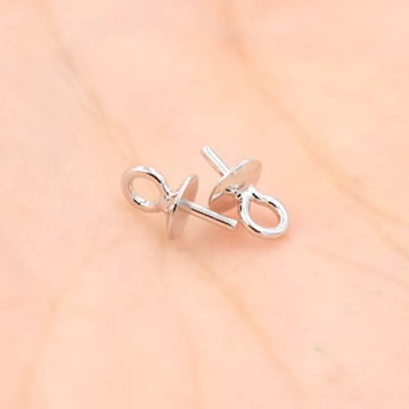 5pcs Genuine Real Pure Solid 925 Sterling Plain Silver Bead Cap Connectors For Pendants Earrings Base Cap Jewelry Findings