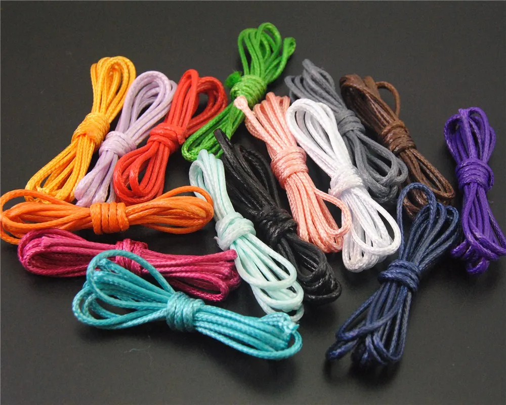 32ft(10meter)15 Color 1MM Wax String Waxed Cotton Cord Thread Chain Handmade Jewelry Findings In Bulk DIY Necklace Bracelet