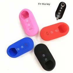 Silicone Car Remote Key Fob Shell Cover Case For Fiat 500 500L Bravo Ducato Doblo For Lancia Ypsilon Delta For Peugeot Boxer