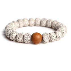 Natural Bodhi Seed with Sandalwood Handmade Beaded Stretch Bracelet Women Buddhist Yoga Meditation Men Chakra Zen Jewelry