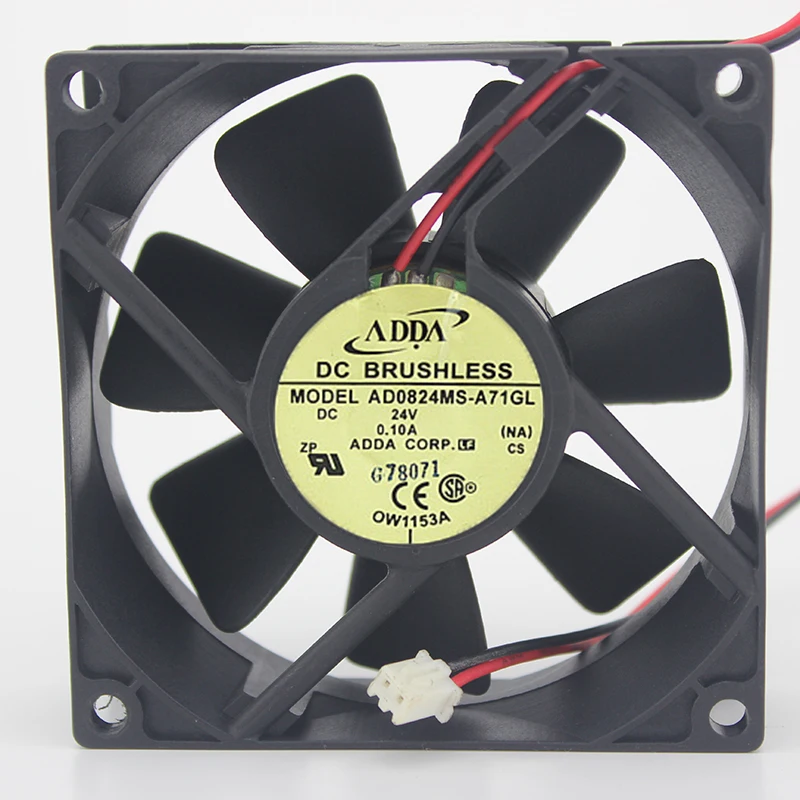 New original AD0824MS-A71GL 8025 24V 0.10A 8CM double Ball bearing Quiet cooling fan