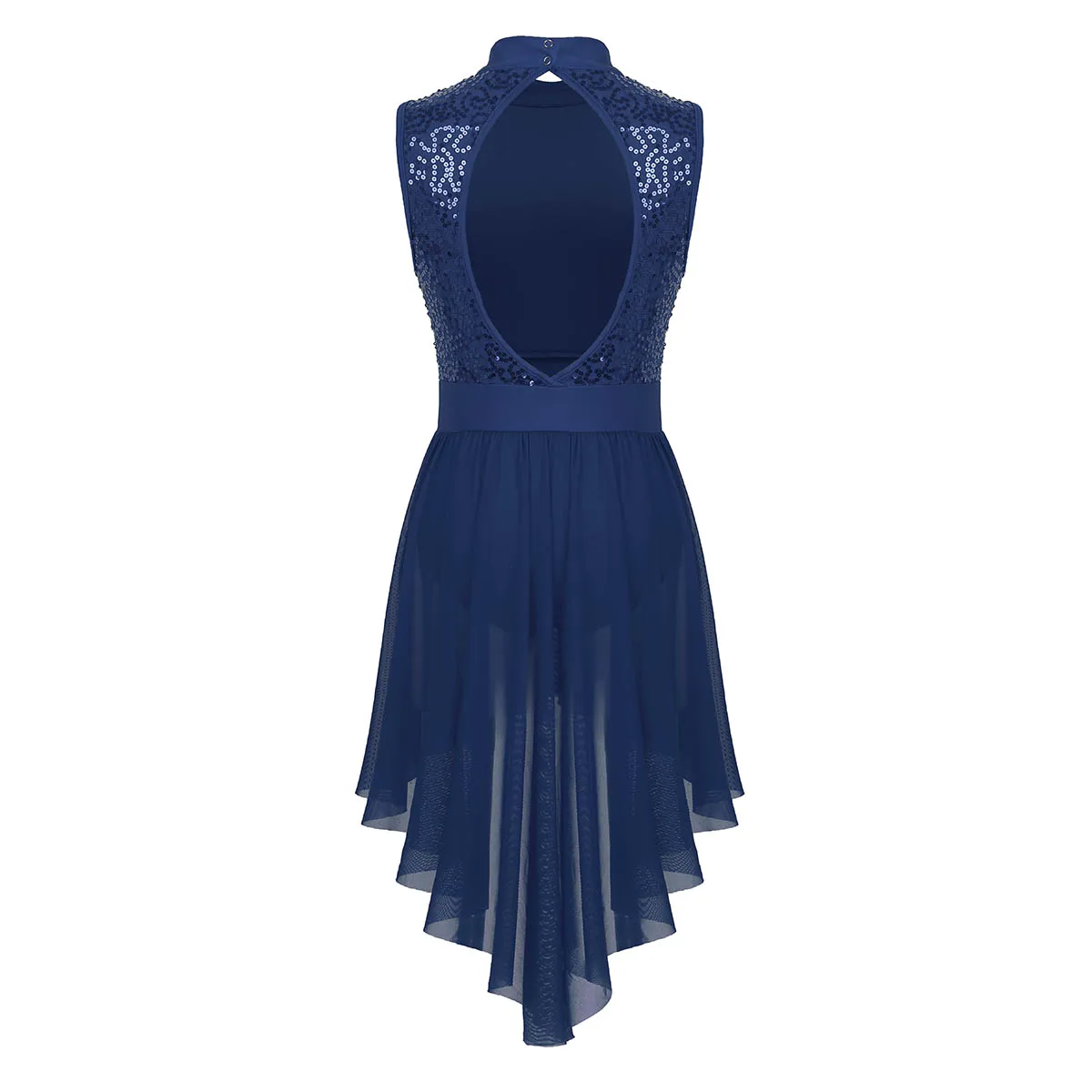 TiaoBug Donne di Età Halter Senza Maniche Shiny Paillettes Balletto Body Tuta Pattinaggio Vestito Fase Lyrical Costume di Ballo