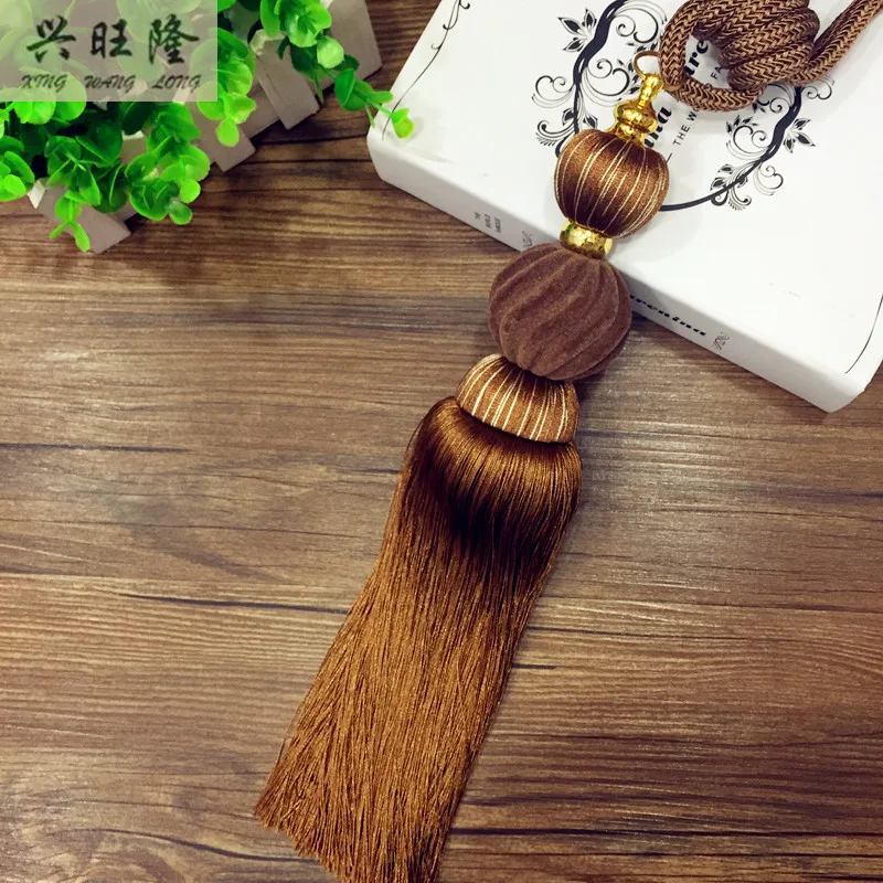 XWL 1 Pair Curtain Hanging Belt Ball Lantern Shape Window Curtain Accessories Strap Fringe Tassel Tieback Buckles Home Decor