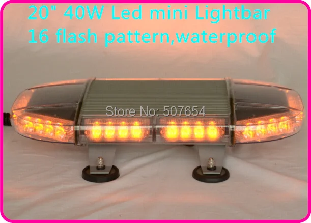 Higher star 50cm 40W Led Car Mini emergency lightbar,warning light bar,police ambulance fire truck strobe light,waterprrof