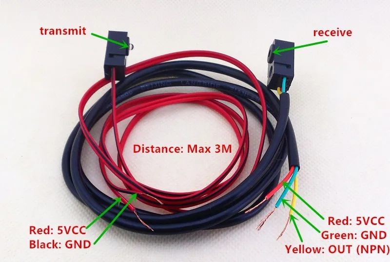 Pair shooting infra-red Photoelectric switch sensor 2 meters anti-interference 5V RAD2M