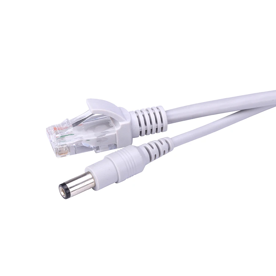 Hamrolte 5M/10M/20M/30M Optional 2.1mm/5.5mm jack RJ45 + DC Power  Extension Ethernet CCTV Cable  For IP Cameras NVR System