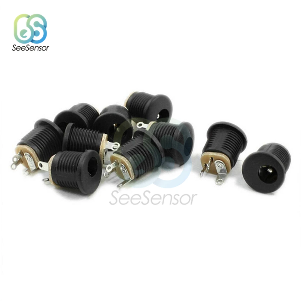 10 Chiếc DC Jack Cắm Ổ Cắm Nữ Bảng Điều Khiển Gắn Đầu Kết Nối 5.5Mm 2.1Mm Cắm DC-022 DC-022B DC-025M 5.5X2.1Mm