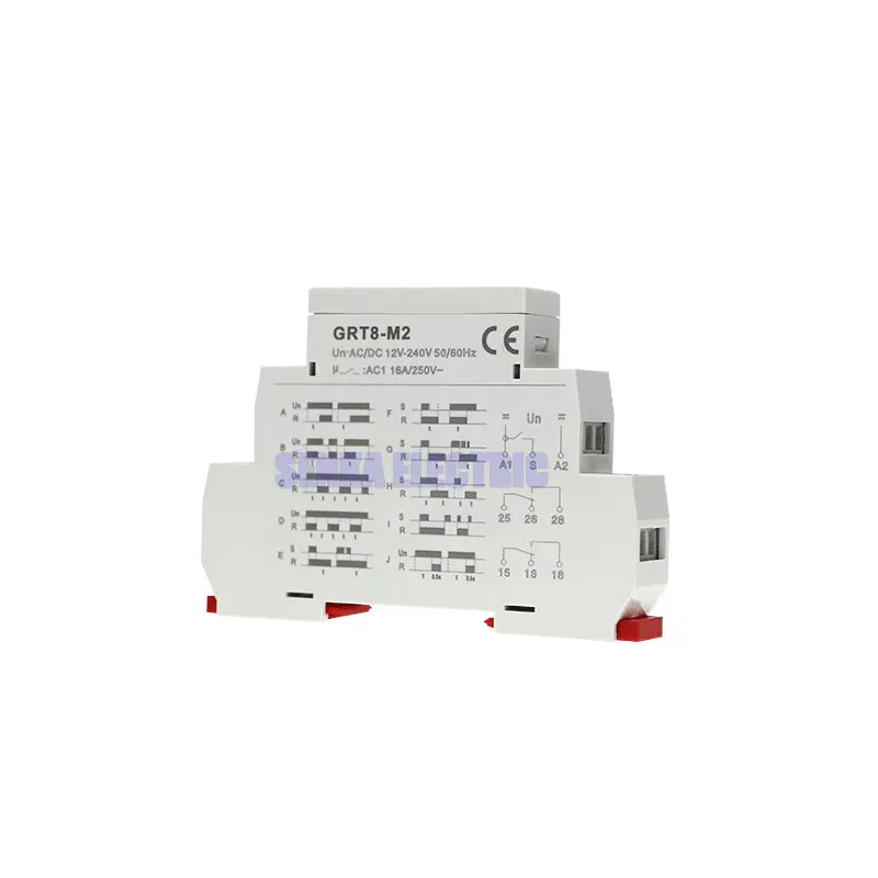 1 Pcs Multi-Function Din Rail Automatic Timer Relay AC DC 12V 24V 220V SPDT DPDT Control Switch Multifunction Time Relay GRT8-M