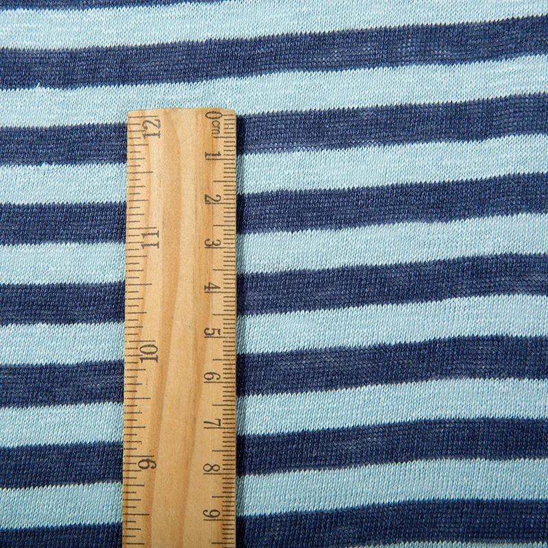 Knit Linen Jersey Fabric Stripe Pattern For Sewing Summer Dress Not See Through 50*180cm/Piece K302997