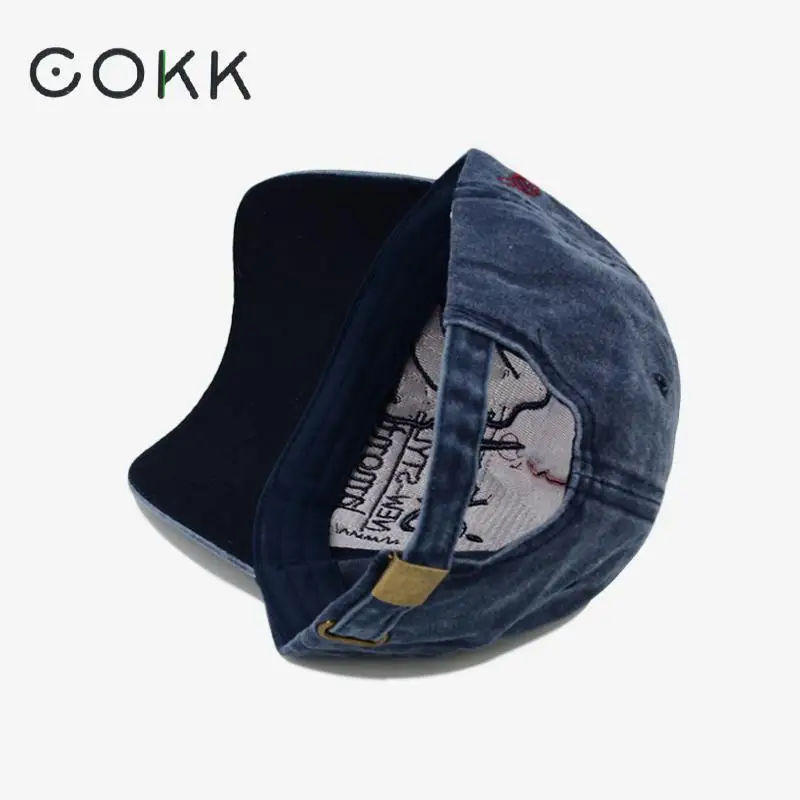 Czapka z daszkiem COKK damska czapka z daszkiem czapki dla mężczyzn Unisex czapka tata haft casuquette zmiękczana bawełna czapka w stylu Hip-Hop męska