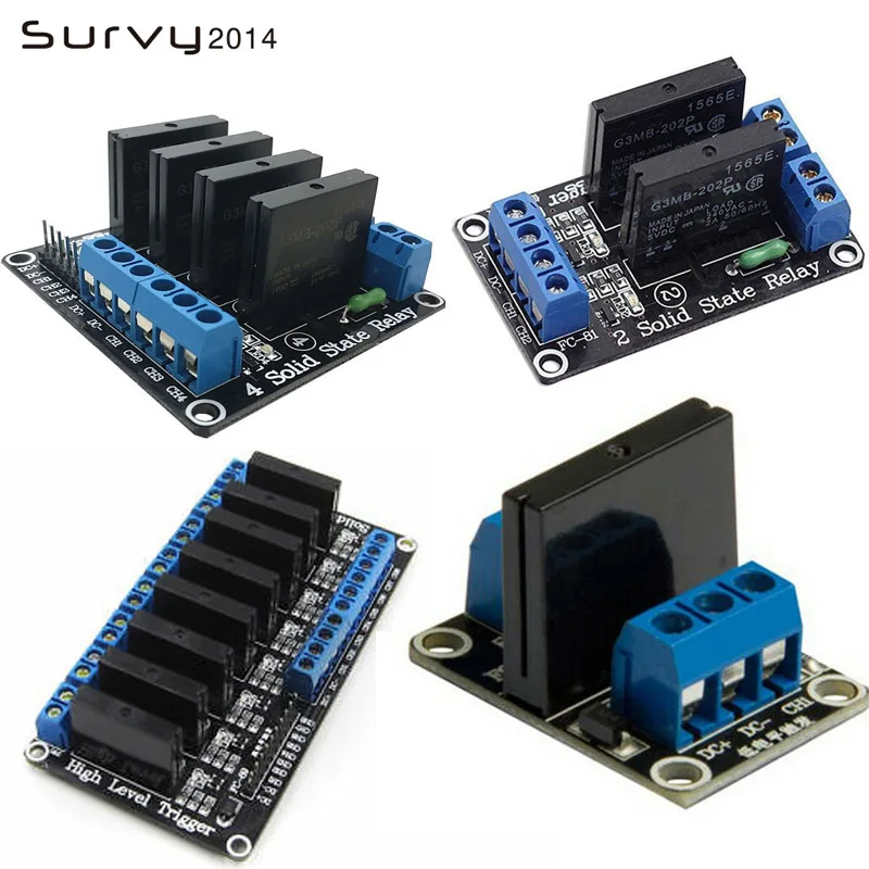 1/2/4/8 Channel Solid State Relay G3MB-202P DC-AC PCB SSR In 5VDC Out 240V AC 2A for arduino diy kit