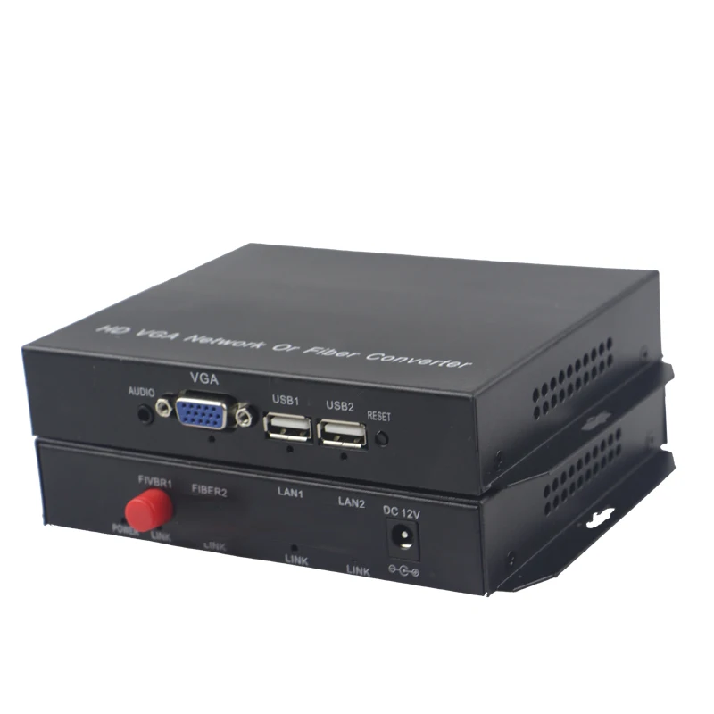 Imagem -03 - Vga Kvm Extender Fibra Óptica Conversores com Estéreo 3.5 mm Áudio 1080p e Usb fc Singlemoode 20km Alta Qualidade