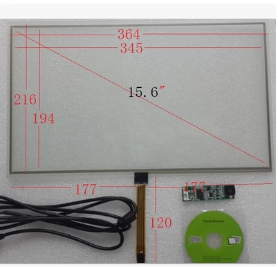 New 15.6 inch touch screen 4 line 364*216 mm 16:9 widescreen touch screen with USB drive card kit