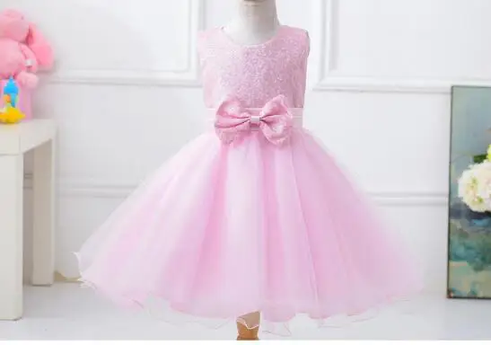 Girls Dress Children Clothing Princess Summer Party Wedding Dresses For Girls Costumes For Kids beautiful bow sequin dress dres