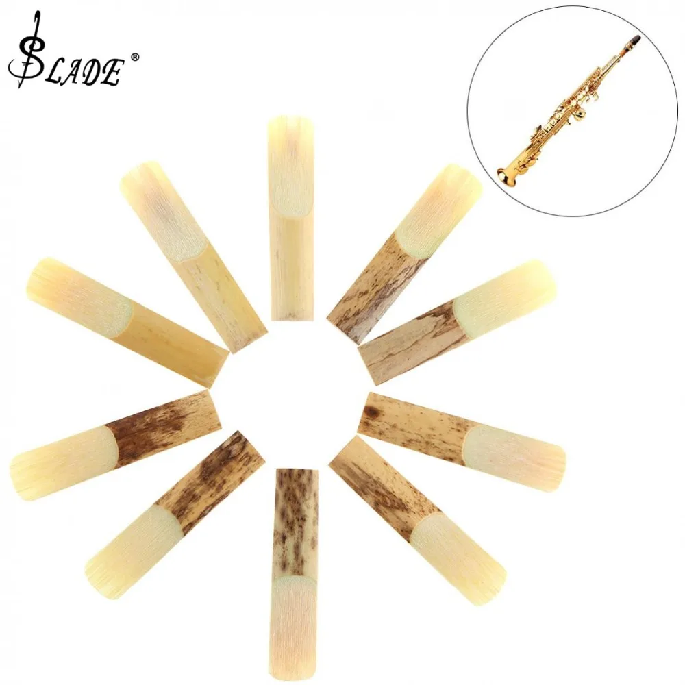 

10pcs/set High Grade Soprano bB Saxophone Sax Bamboo Reeds 2-1/2 Strength 2.5 for Soprano Saxophone