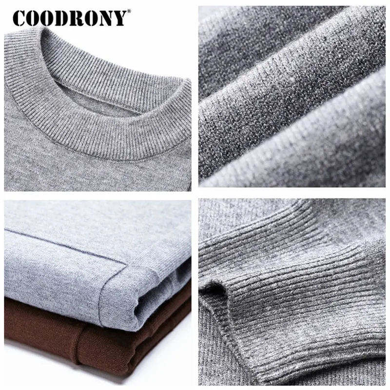 COODRONY Mens Sweaters 2020 Winter Christmas Sweater Men Pullover Men Cashmere Turtleneck Pull Homme Clothes Jersey Hombre H007