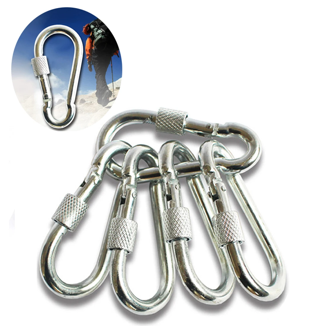 Gourd Shape Safety Swing Buckle Rock Climbing Outdoor Professional Carabiner Master Lock Swing fixed buckle 2 pieces