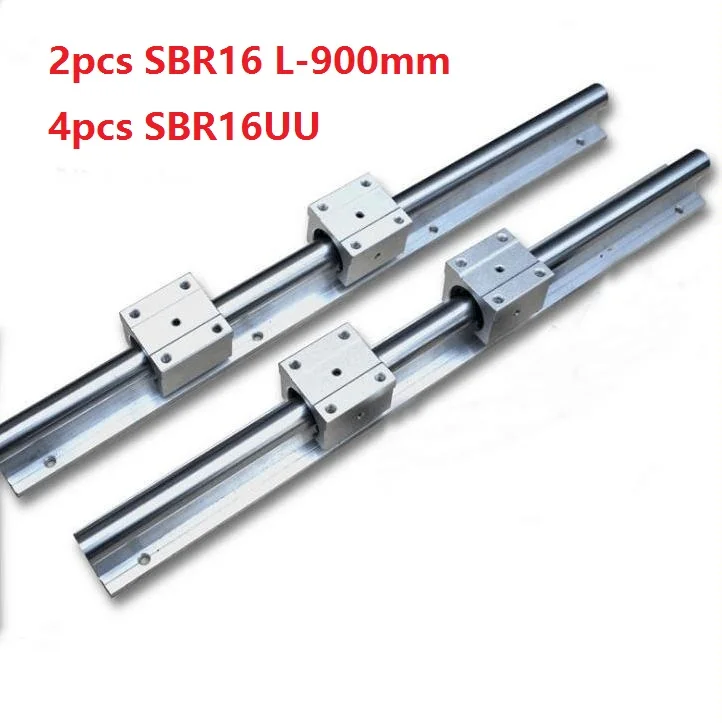 

2pcs SBR16 L-900mm support rail linear guide + 4pcs SBR16UU linear bearing blocks for CNC router parts